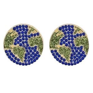 Sugarfix By Baublebar Globe Stud Earrings Earth Crystal Blue Green